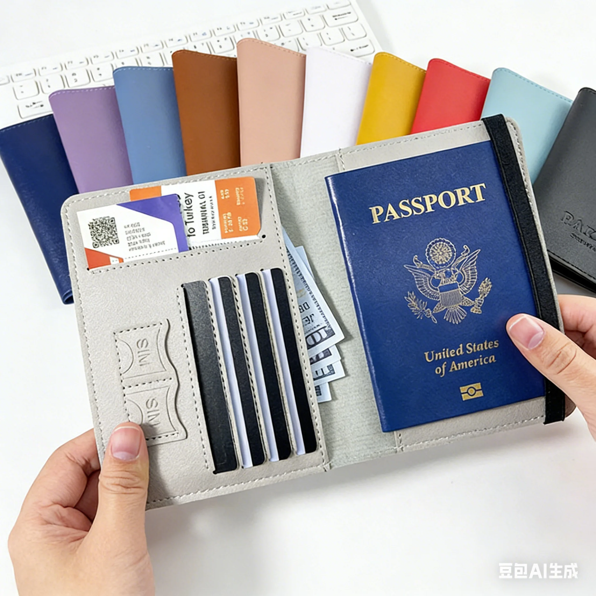 PU Leather Passport Wallet Multi-Function Accessories Protection Cover Travel Book Holders for Women/Men thumbnail 2