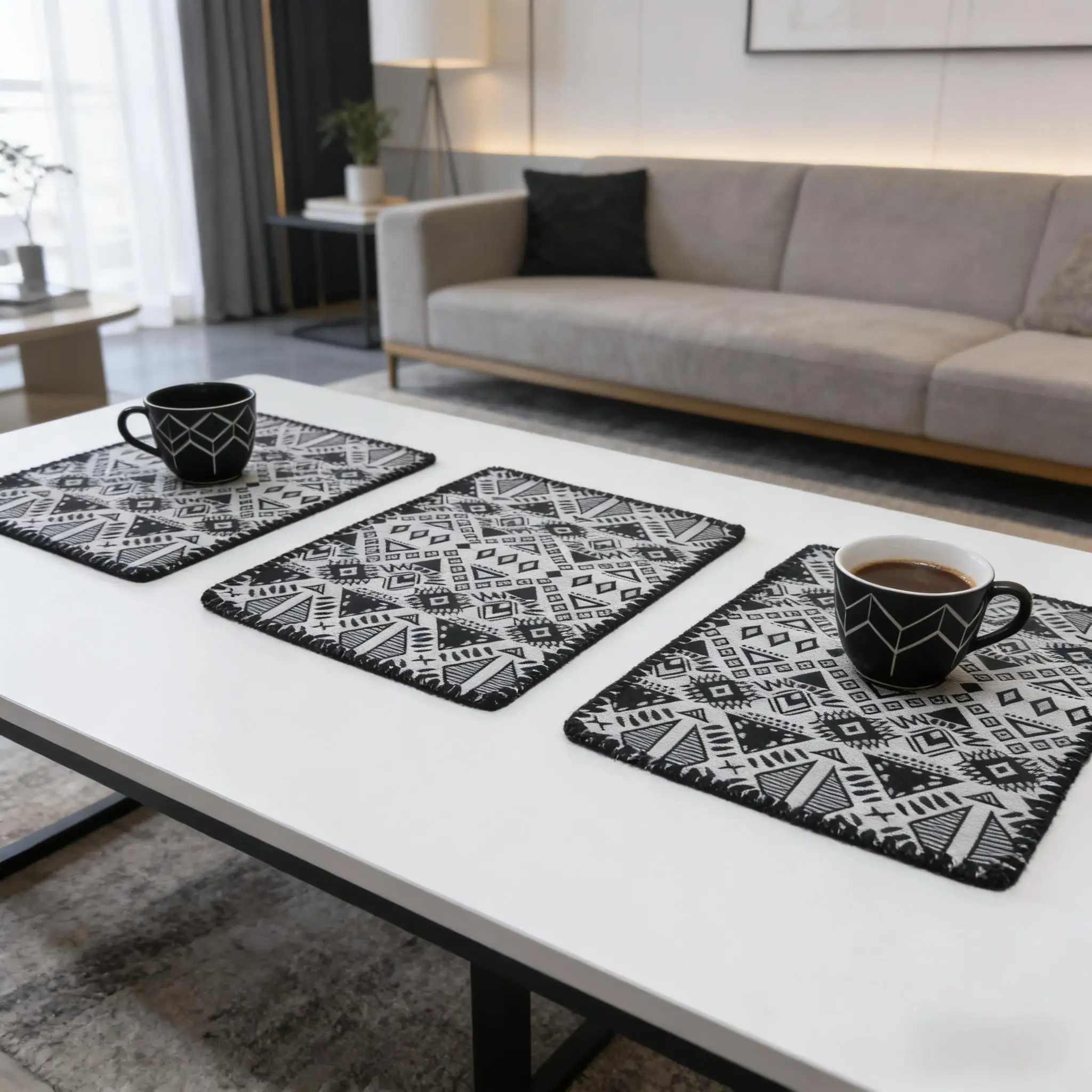 Placemats for Dining Table Cotton Linen Placemats Woven Cloth Place Mats for Kitchen Tabletop Cotton Table Mats 30x45cm thumbnail 5