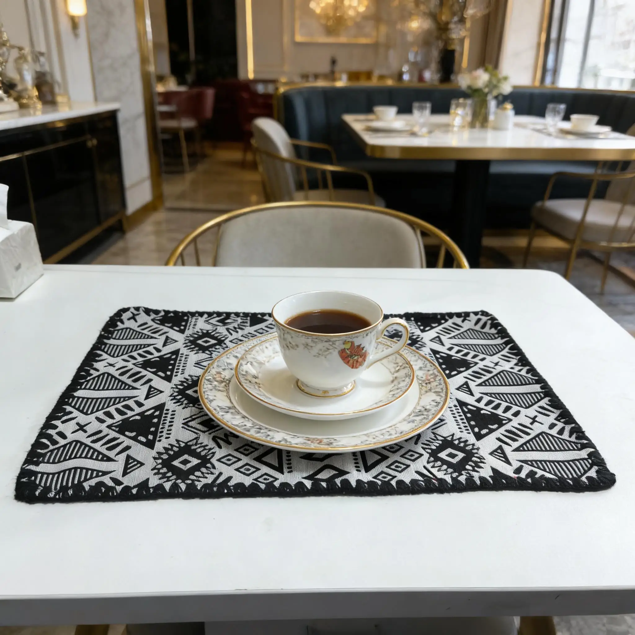Placemats for Dining Table Cotton Linen Placemats Woven Cloth Place Mats for Kitchen Tabletop Cotton Table Mats 30x45cm thumbnail 2