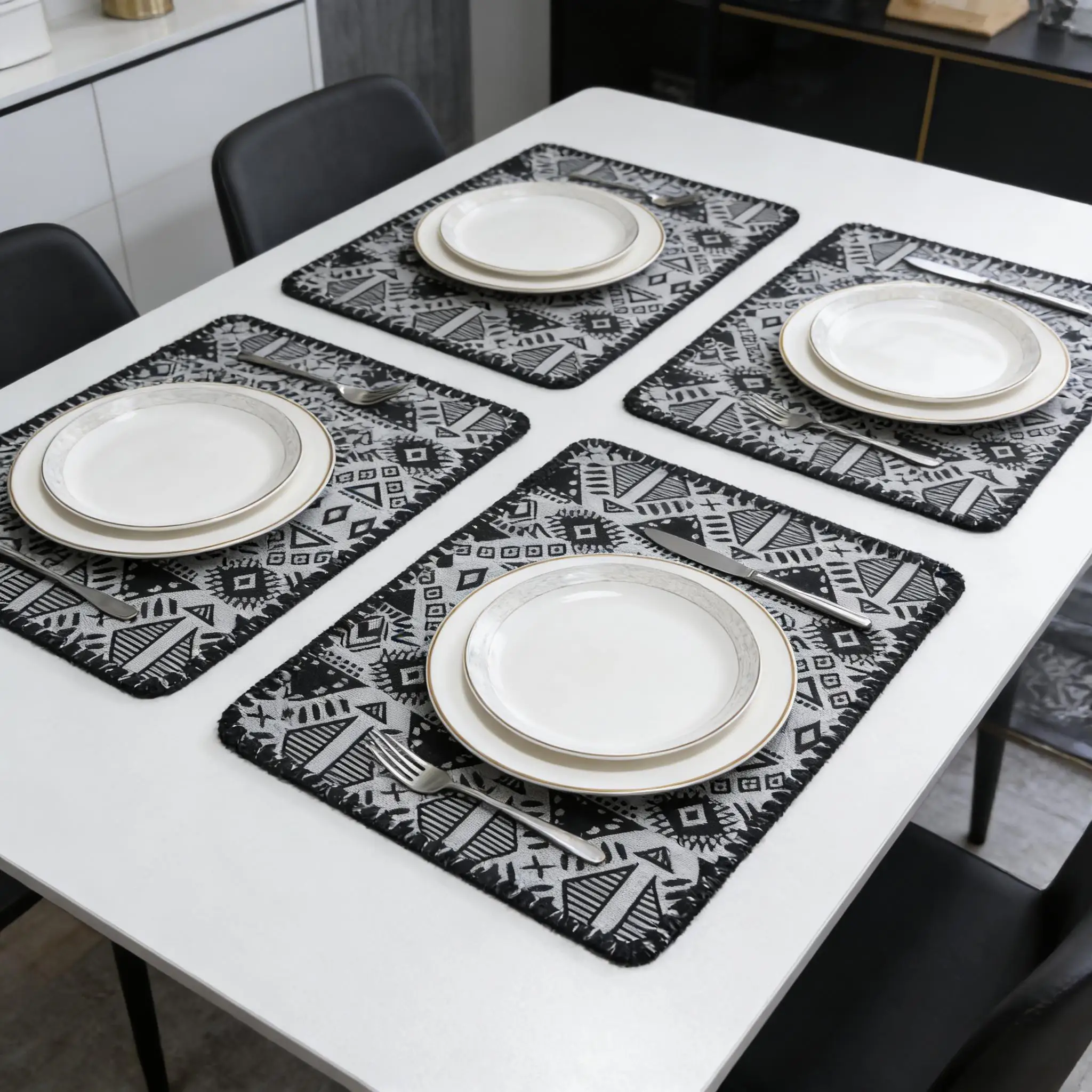 Placemats for Dining Table Cotton Linen Placemats Woven Cloth Place Mats for Kitchen Tabletop Cotton Table Mats 30x45cm thumbnail 4