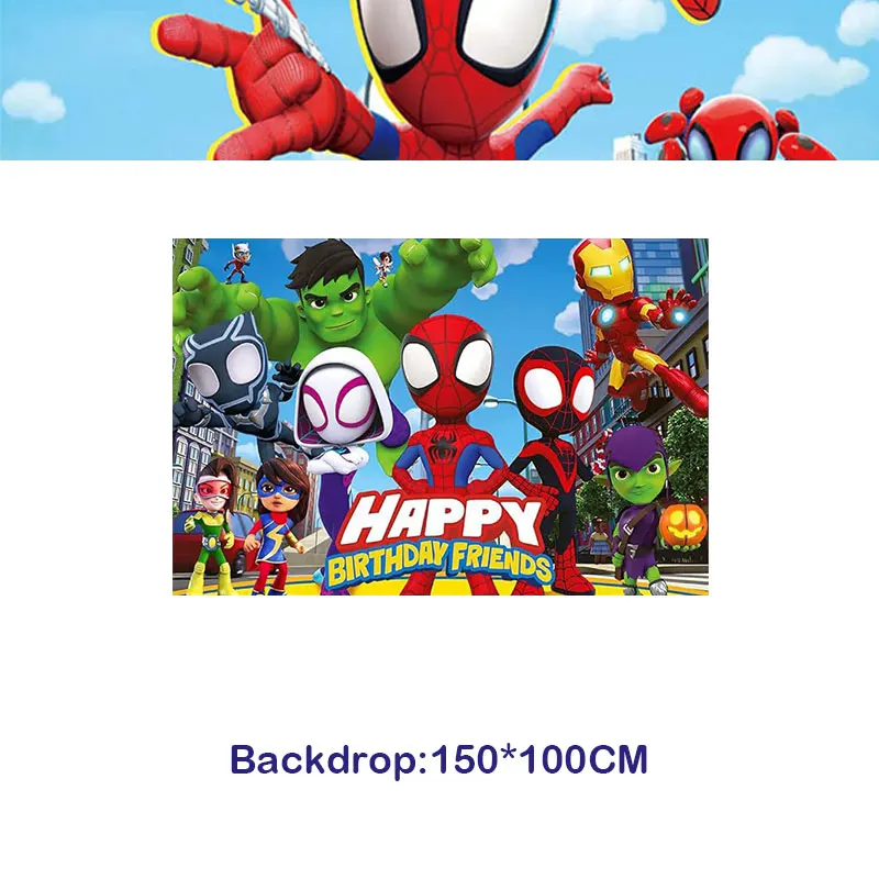 Spidey and Friends Birthday Decoration Party Favors Tableware Set Cup Plate Balloons Banner Gift Bag Cake Topper Supplies Kids thumbnail 6