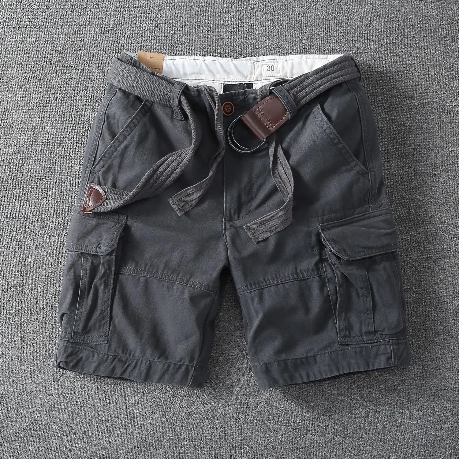 Asian Size Men's White Camouflage Workwear Shorts Summer Casual Tactical Outdoor Multi Pocket Cargo Shorts thumbnail 3