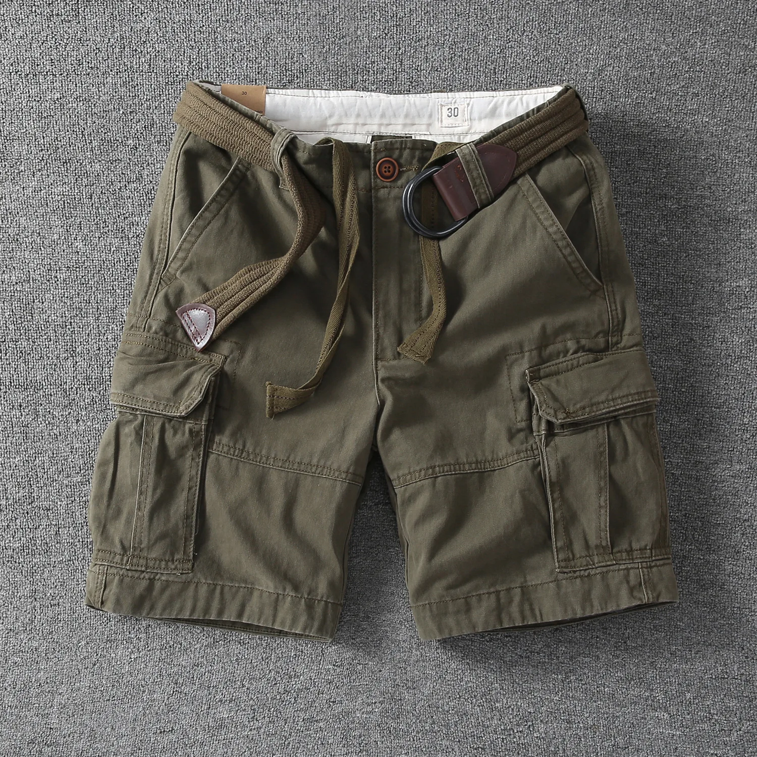 Asian Size Men's White Camouflage Workwear Shorts Summer Casual Tactical Outdoor Multi Pocket Cargo Shorts thumbnail 2