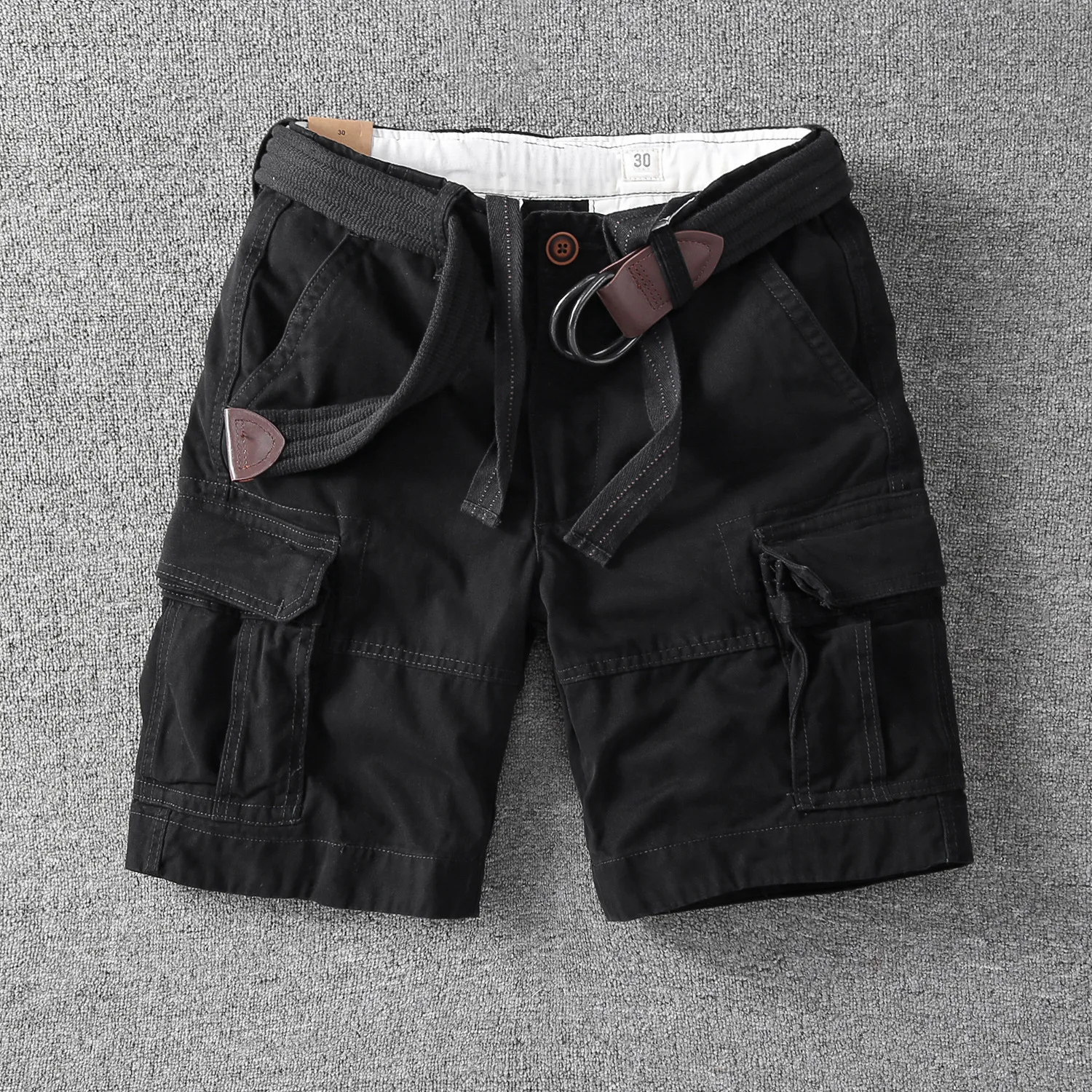 Asian Size Men's White Camouflage Workwear Shorts Summer Casual Tactical Outdoor Multi Pocket Cargo Shorts thumbnail 5