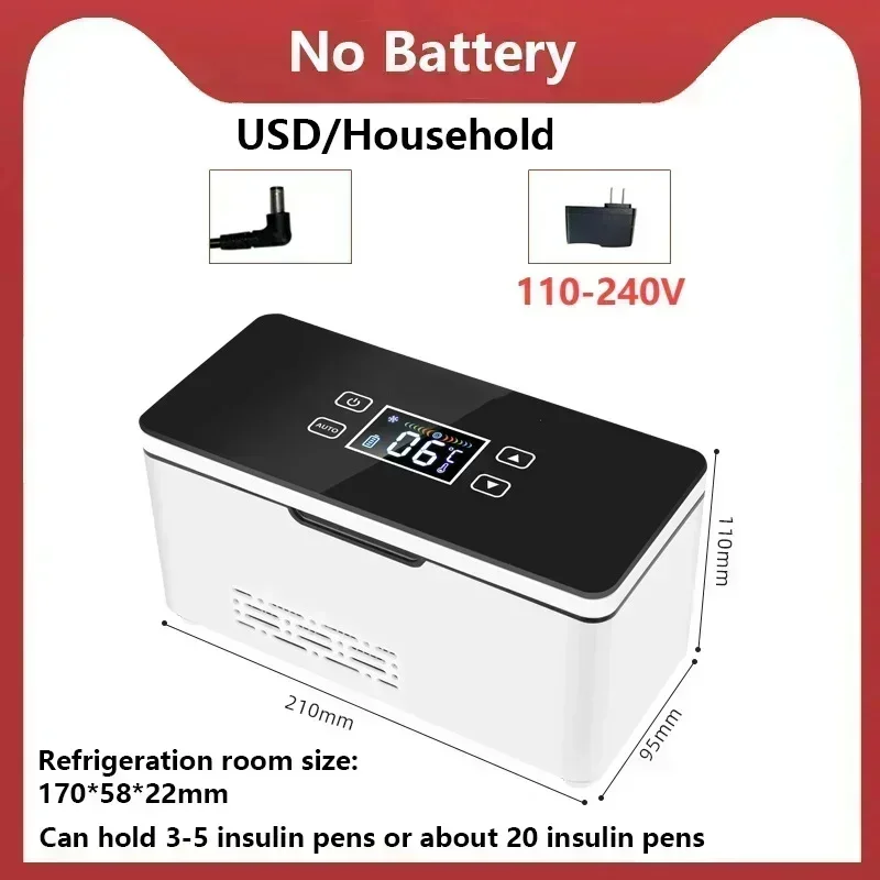 110V-240V Portable Insulin Refrigerator 8-32 Hour Long Standby USB Plug Small Refrigerator No Battery Low Noise Silent thumbnail 2