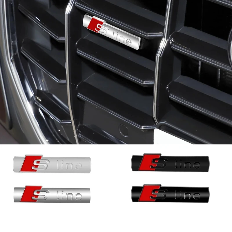 For Audi A3 A4 A5 A6 A7 A8L Q3 Q4 Q5 Q6 Q7 Q8 TT S6 S7 RS5 RS7 3D Metal Car Styling S LINE Badge Emblem Sticker Decal Decoration thumbnail 2