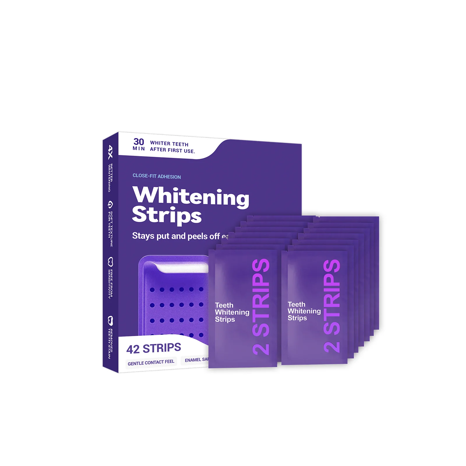 Purple Teeth Whitening Strips Brighteni Tooth Improve Dental Yellowing Bright Smile Cleaning Oral Hygiene Teeth Bleaching Strip thumbnail 2