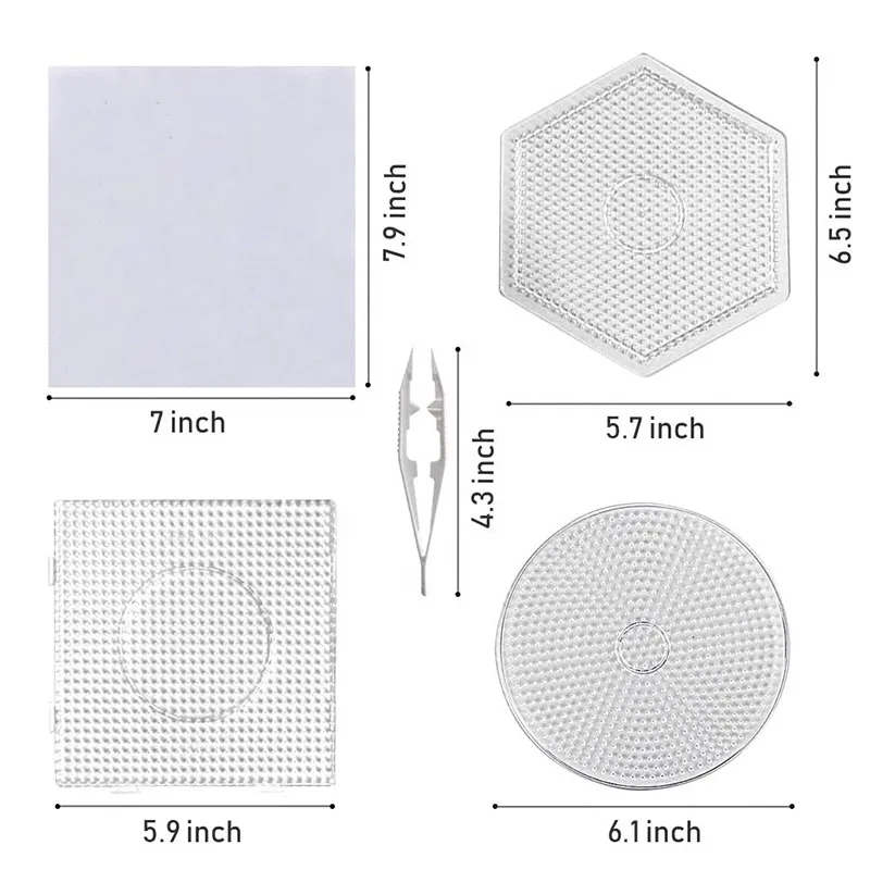 2.6mm Hama Beads Pegboard Mini Template Board Pixel Arts Tool Circular Square Educational DIY Figure Material Board DIY Stencils thumbnail 2