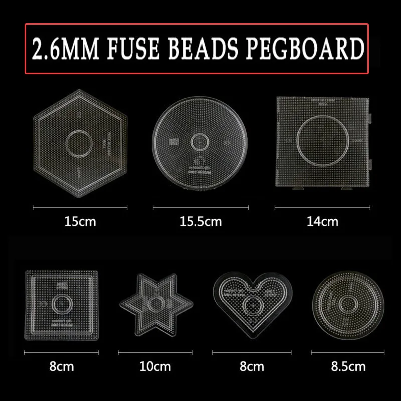 2.6mm Hama Beads Pegboard Mini Template Board Pixel Arts Tool Circular Square Educational DIY Figure Material Board DIY Stencils thumbnail 3