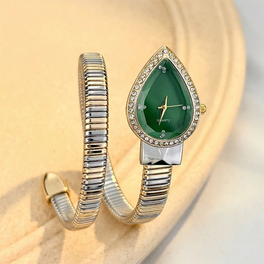 Elegant Ladies' Water - Drop Headed Watch with Snake - shaped Band thumbnail 4