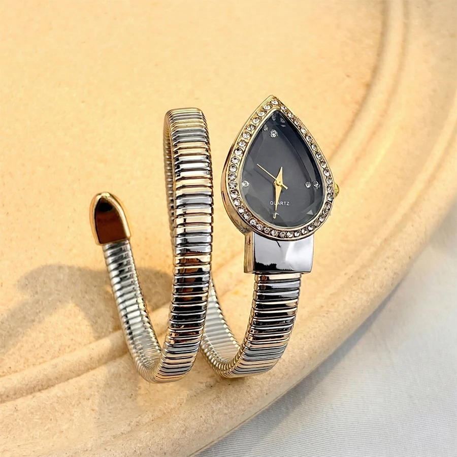Elegant Ladies' Water - Drop Headed Watch with Snake - shaped Band thumbnail 3