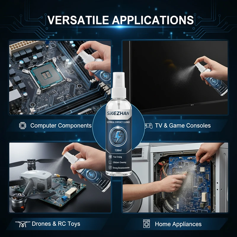 130ml Circuit Board Cleaner Spray Efficient Decontamination Fast Dry Electronic Wash for Switches Connectors Car Parts SIKEZHAN thumbnail 5