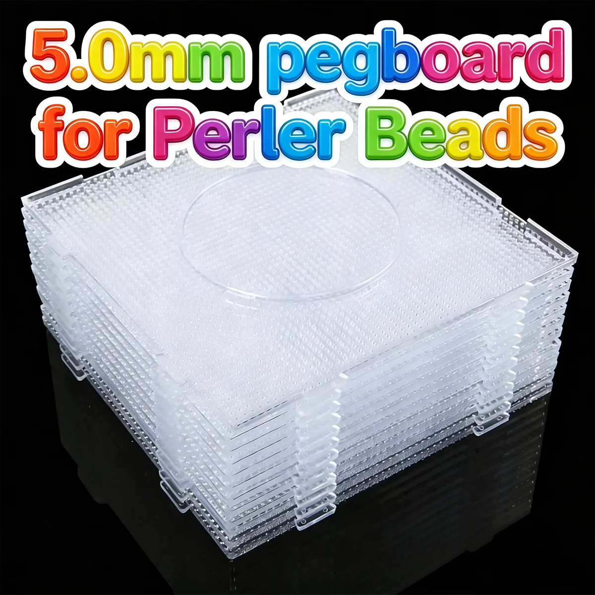 4/6/9pcs Perler Fuse Bead Pegboards Set 5mm Hama Beads DIY Making Templates Square Crafts and Art DIY Stencils Educational Toys thumbnail 2