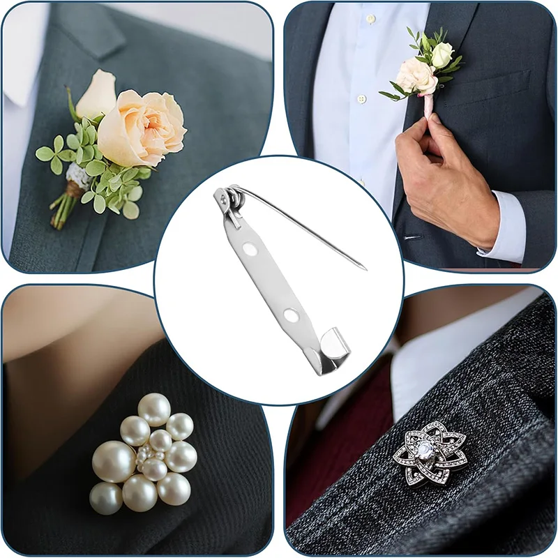 50/100Pcs Metal Brooch Pins Set Safety Brooch Pins Bar Pin Brooch Clip Pin Kit for Sewing DIY Jewelry Making Bar Sewing Supplies thumbnail 3