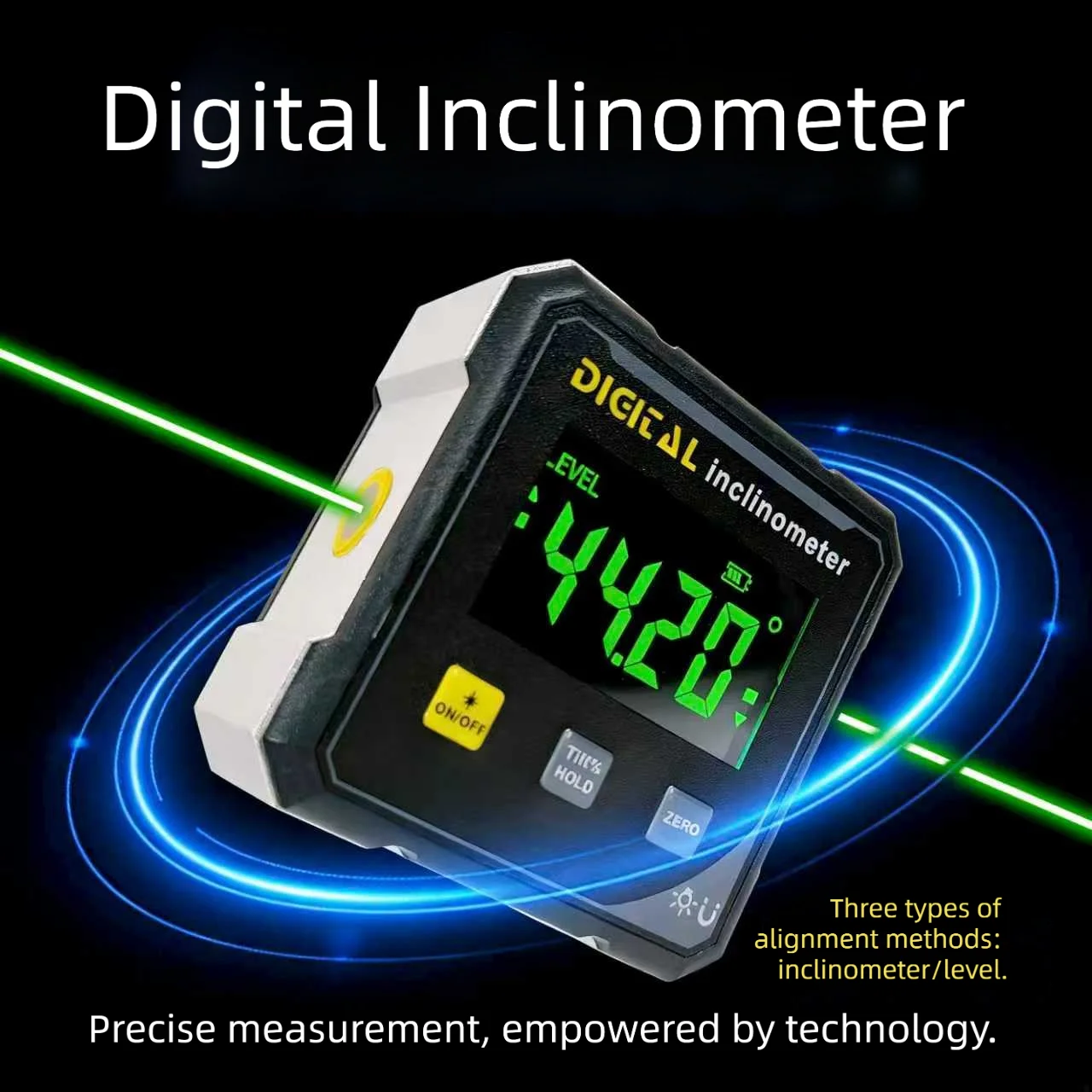 Magnetic Laser Inclinometer Dual Green Laser Digital Electronic Level Digital Angle Measuring Instrument Protractor for Woodwork thumbnail 2