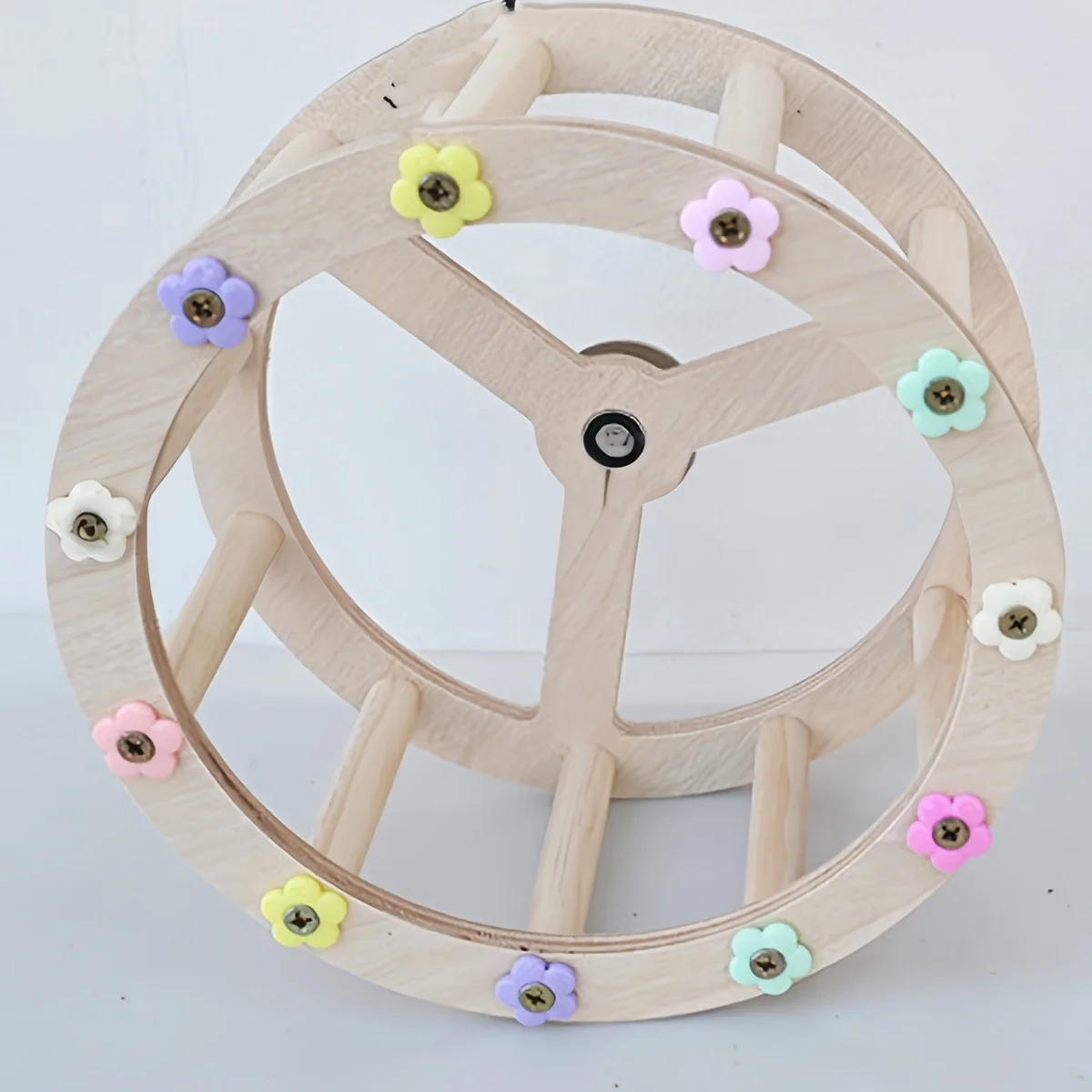 1Pc Accessories in Random Colors and Styles, Parrot Bird Running Wheel Toy, Boredom-Relief Rotating Wheel, Treadmill, Educational and Boredom-Relief Exercise Equipment thumbnail 4