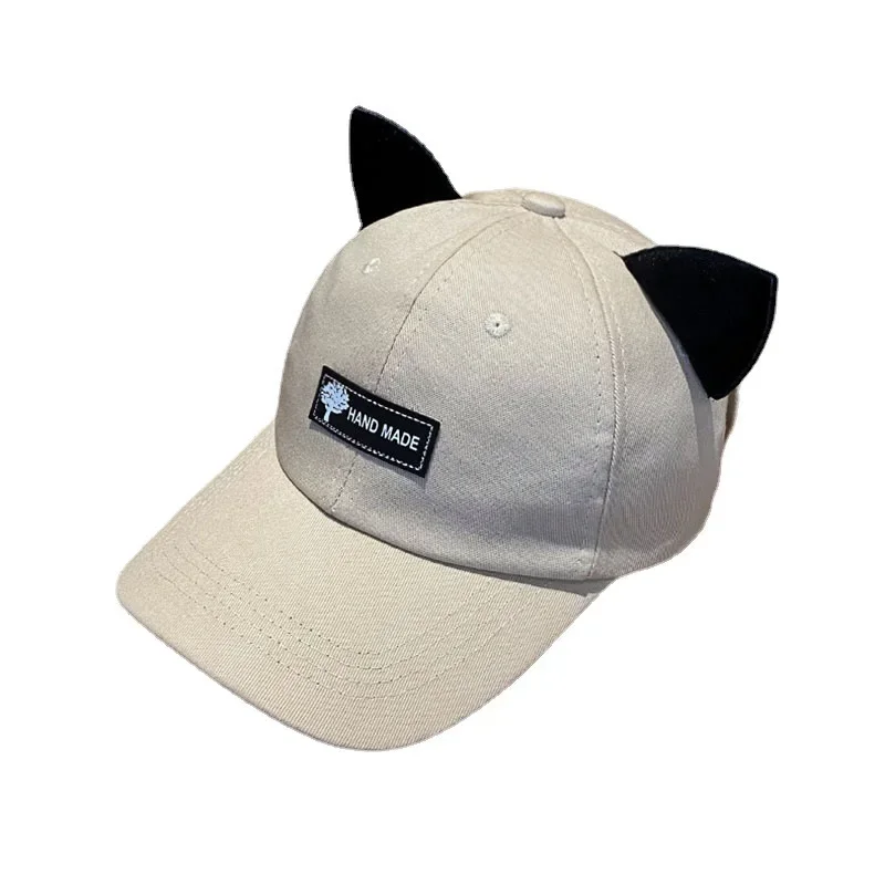 Cute Cat Ear Sunglasses Hat Breathable Sunshade UV Protection Baseball Cap for Couples And Children's Outdoor Activities thumbnail 5