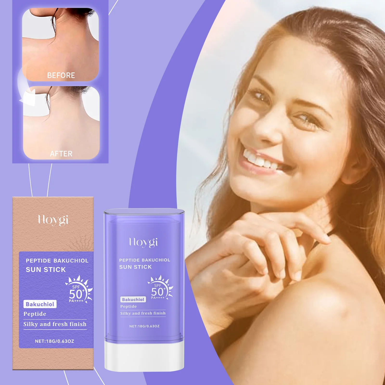 HOYGI Sunscreen Face Cream Stick Protector Skin Barrier Facial Sun Block SPF50 Non-Greasy Cream Hydration Moisturizing Stick