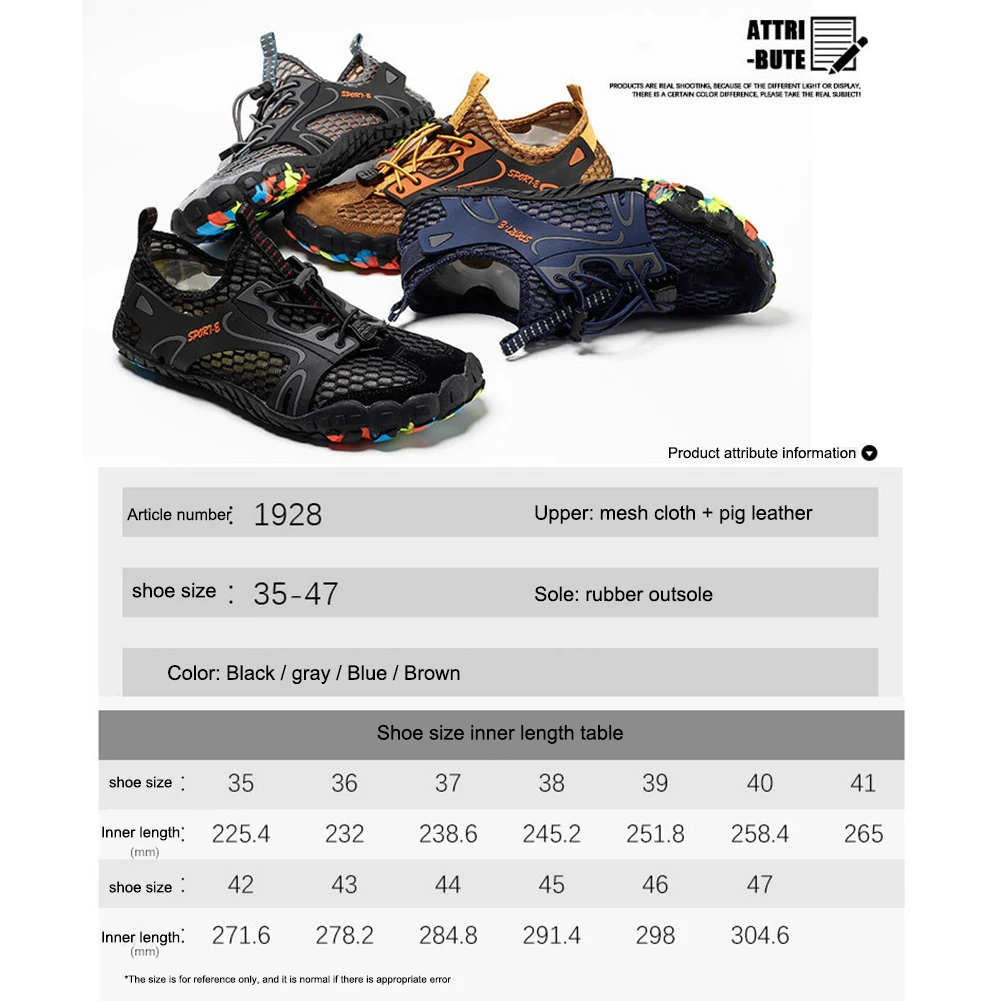 Unisex Aqua Shoes Breathable Hiking Swimming Upstream Beach Water Sport Sneakers thumbnail 6