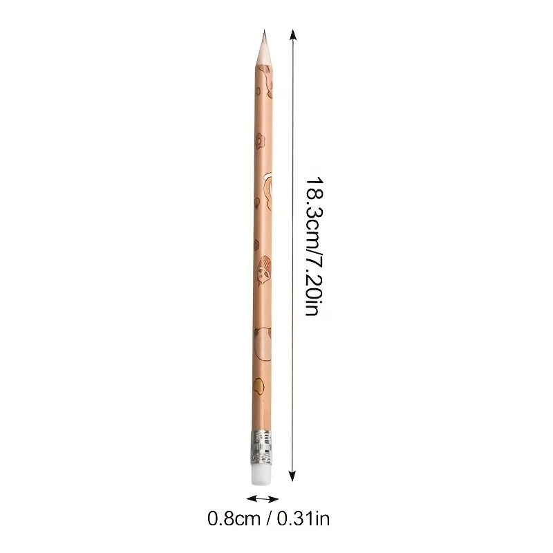 20Pcs Kapibara Round Stick Pencils, Length 7.47inch Cm, with Pencil Lead, for Sketching, Drawing, Marking, Art Supplies, Woodworking Pencils, Stationery, Office Supplies, School Supplies, Stationery Sets, Back-To-School Season thumbnail 6
