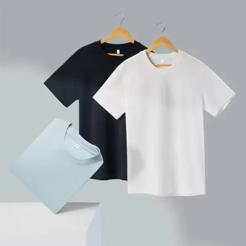 180 grams pure cotton 100% cotton round-neck short-sleeved T-shirt for men and women, casual and loose fit, extra-large size, thumbnail 2