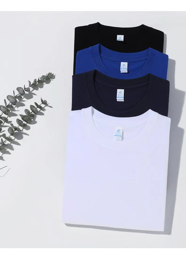 180 grams pure cotton 100% cotton round-neck short-sleeved T-shirt for men and women, casual and loose fit, extra-large size, thumbnail 6