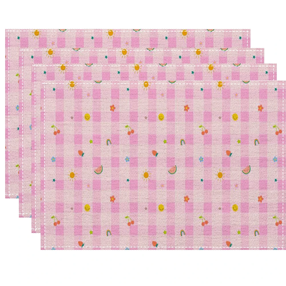 Various Checkerboard Colors Placemat Kitchen Dining Placemats 4pcs, Daily Home Decoration thumbnail 2