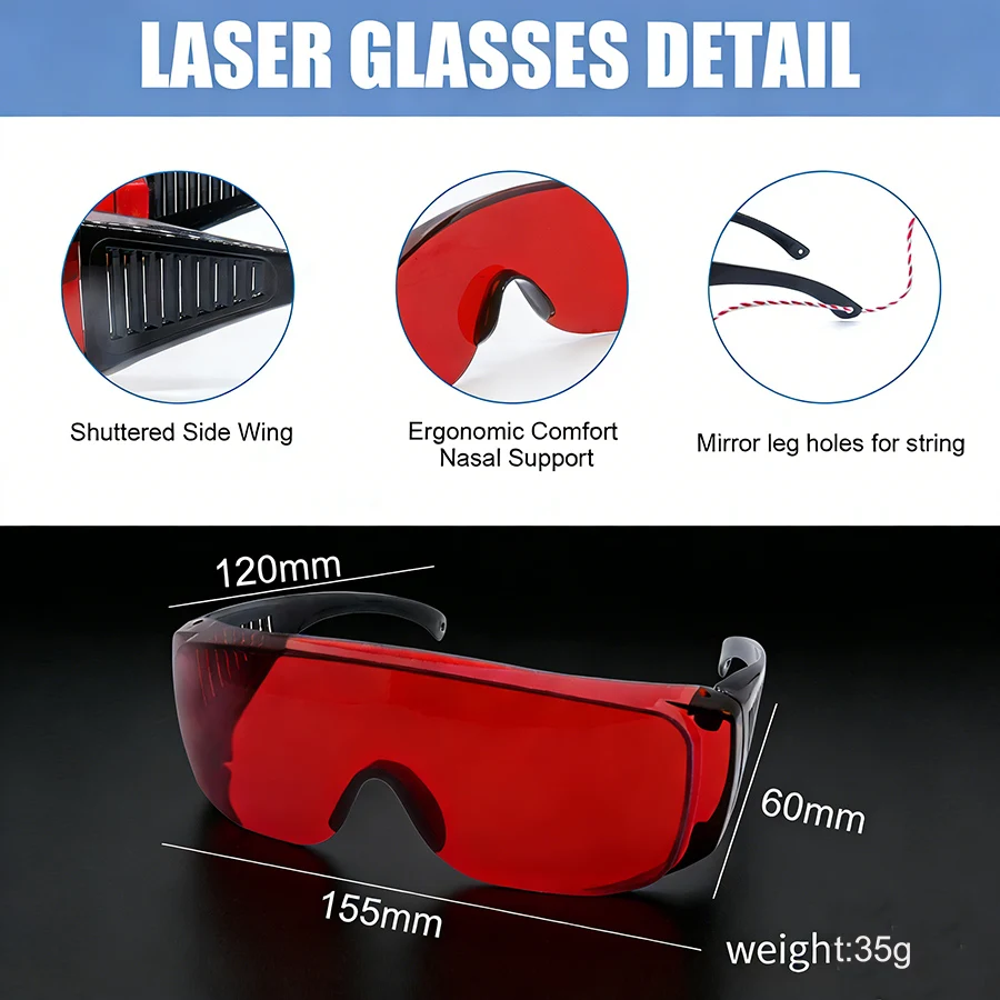 Laser Safety Glasses OD5 532nm 445nm 450nm Eye Protection for Laser Engraver Cutter DIY Workshop Users Goggles Eye Protection thumbnail 2