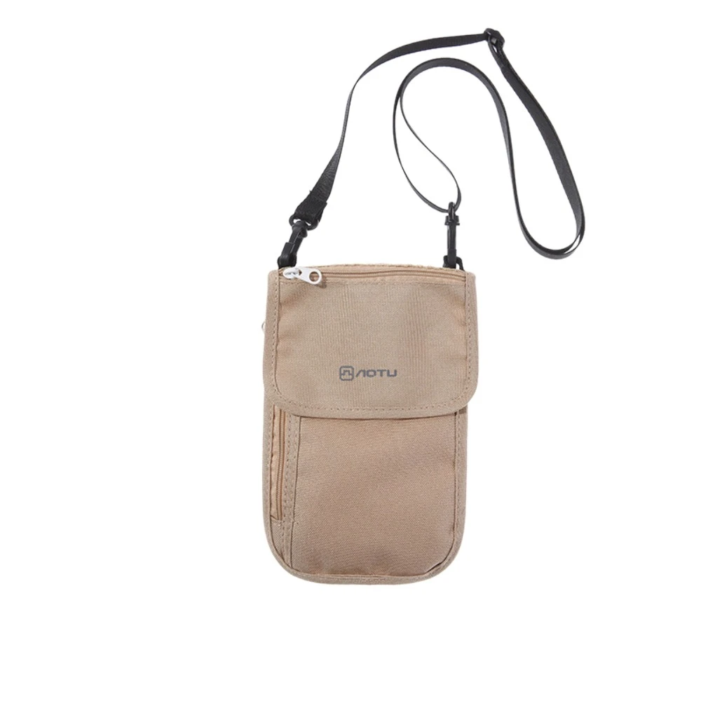 Travel Accessories Travel Wallet Khaki Black Ticket Holder Travel Neck Pouch Zipper Nylon Passport Wallet Airplane Check-in