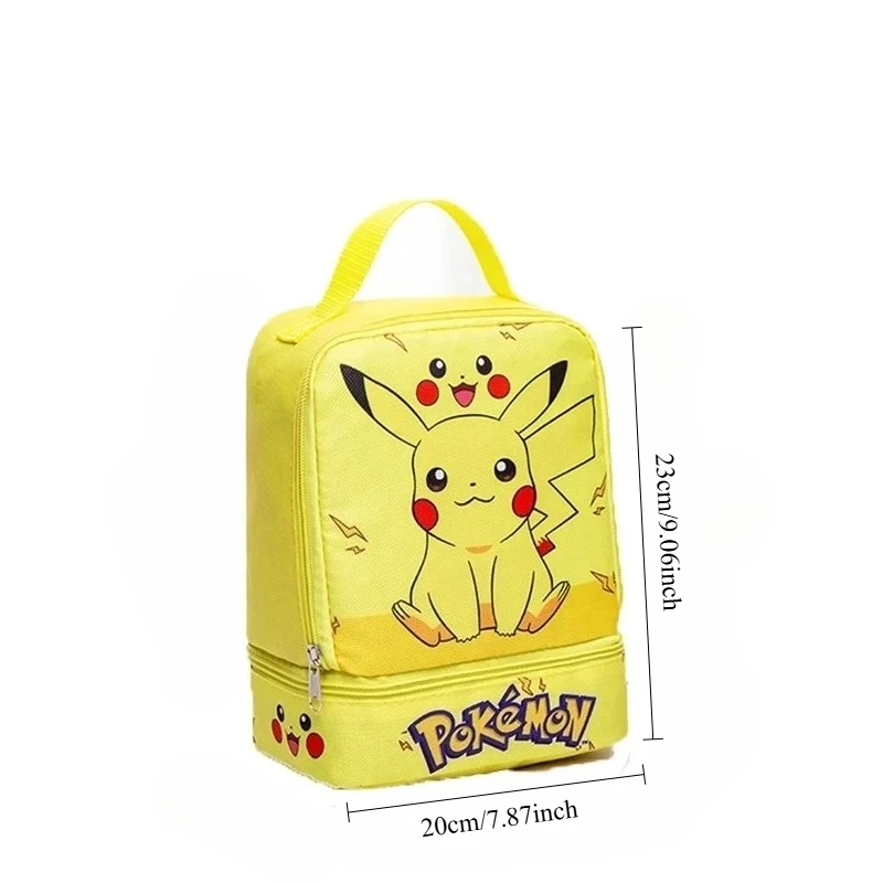 Pikachu Pocket Monsters Insulated Lunch Bag Insulated Kawaii Anime Bag Meal Bag Cartoon Children's Student Bento Tote Bag thumbnail 3