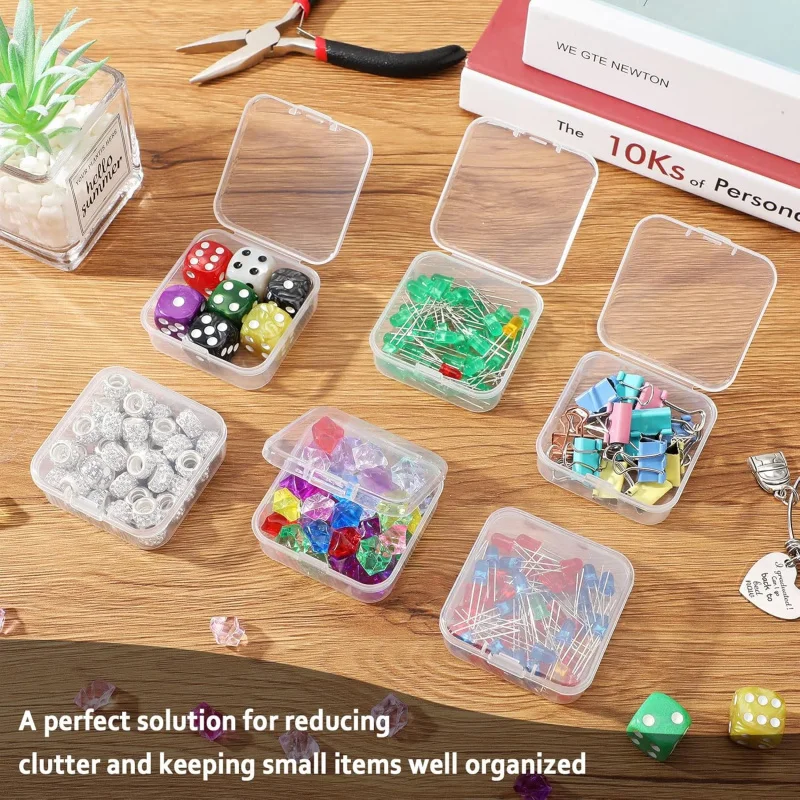 100 Clear Plastic Storage Containers with Lids,  for Crafts, Jewelry, Nail And Sewing Supplies,Bead Storage, Craft Organization thumbnail 2
