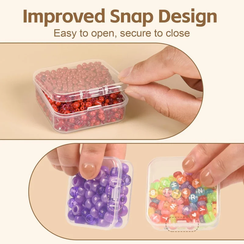 100 Clear Plastic Storage Containers with Lids,  for Crafts, Jewelry, Nail And Sewing Supplies,Bead Storage, Craft Organization thumbnail 5