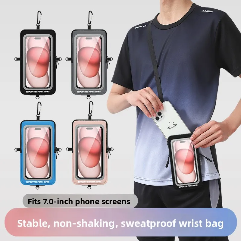 Multi-Functional Outdoor Running Touchscreen Wrist Bag Unisex Hiking Shoulder Bag Mobile Phone Storage Pouch for Sports