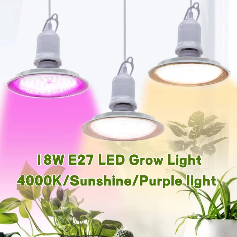 18W E27 Full Spectrum LED Grow Bulb Sunlight Phytolamp Bulb Plants Flower Greenhouse Tent Hydroponic Growth Plant AC85-265V