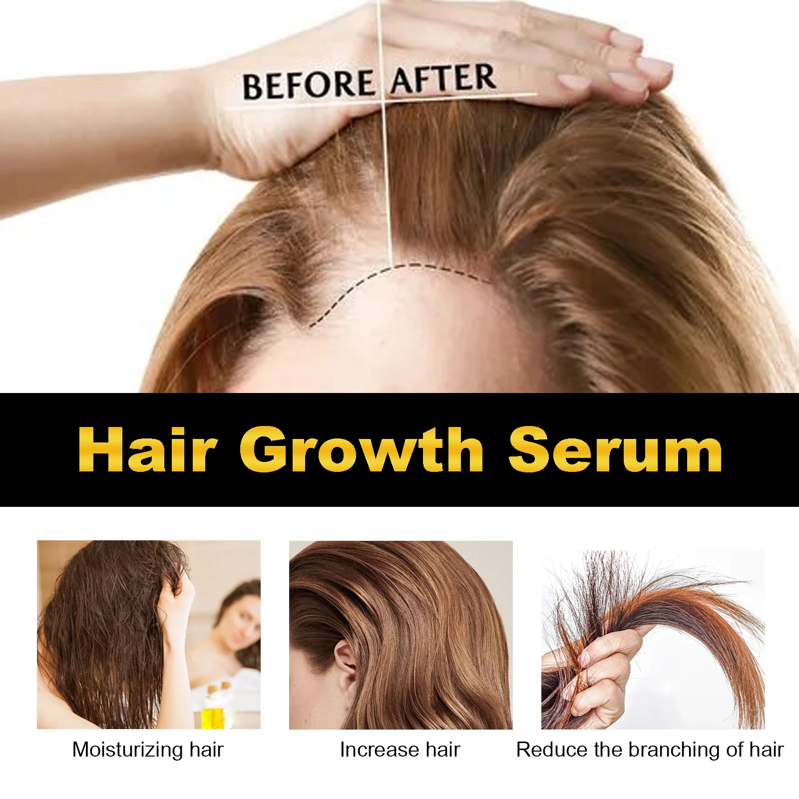 30ml Castor Oil Hair Thickening Essential Oil Nourish Scalp Massage Refreshing Hair Growth Repair Smoothing Hair Care Oil thumbnail 4