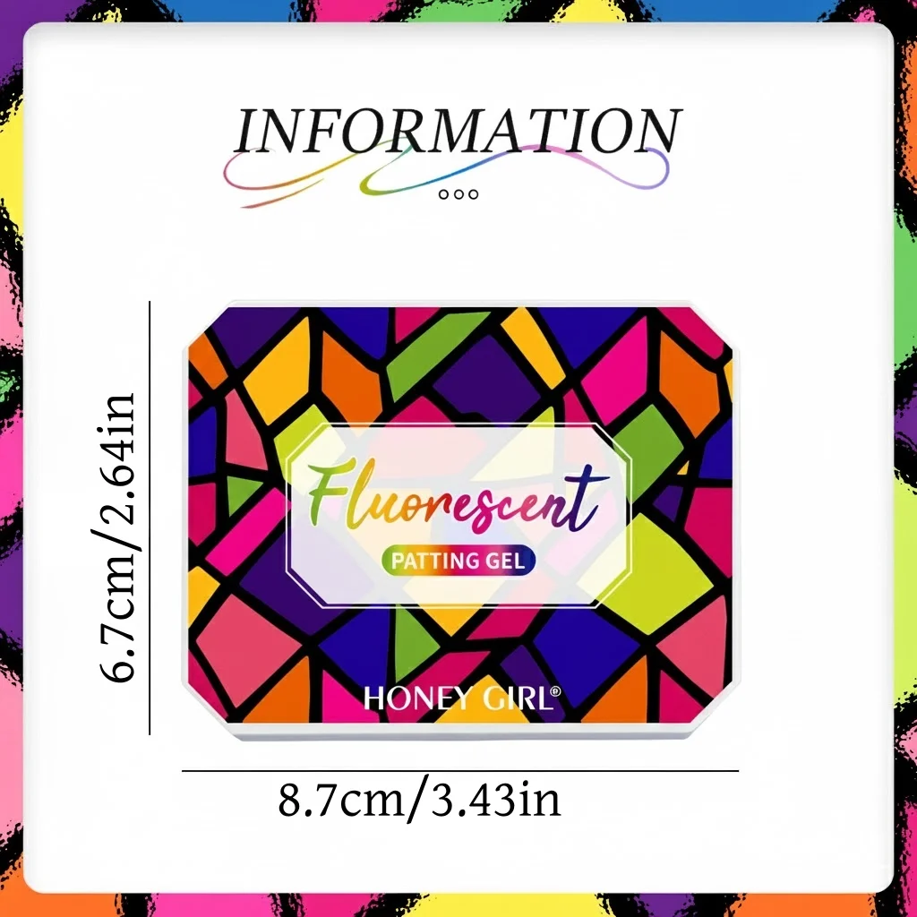 9 color fluorescent nail pat gel ,rainbow bright colors high saturation UV&LED nail polish adhesive salon DIY Y2K，summer popular thumbnail 3
