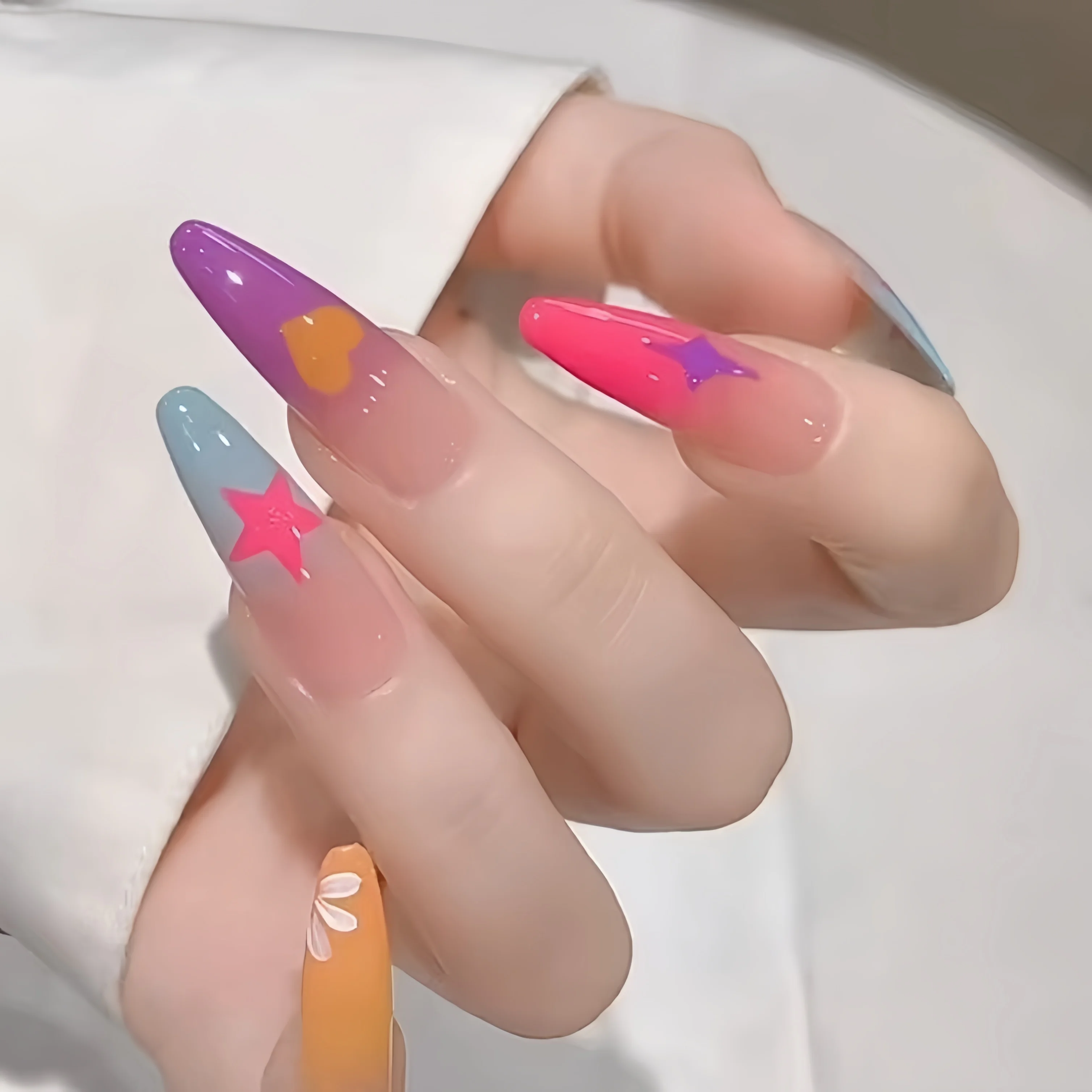 9 color fluorescent nail pat gel ,rainbow bright colors high saturation UV&LED nail polish adhesive salon DIY Y2K，summer popular thumbnail 6