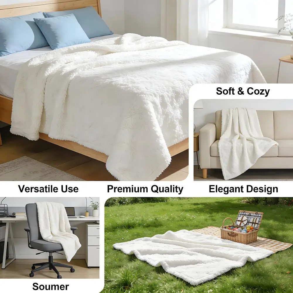 Throw High-Density Short Plush Blanket For Sofa Nap Air-Conditioned Room Soft Skin-Friendly D-DandyS Worlds thumbnail 4