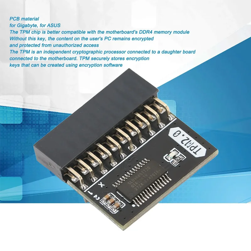 TPM Security Module 2.0 LPC Interface 14 Pin MSI Compatible X99 Multi-brand Motherboards Model X99JS12 X99 JS11 thumbnail 2