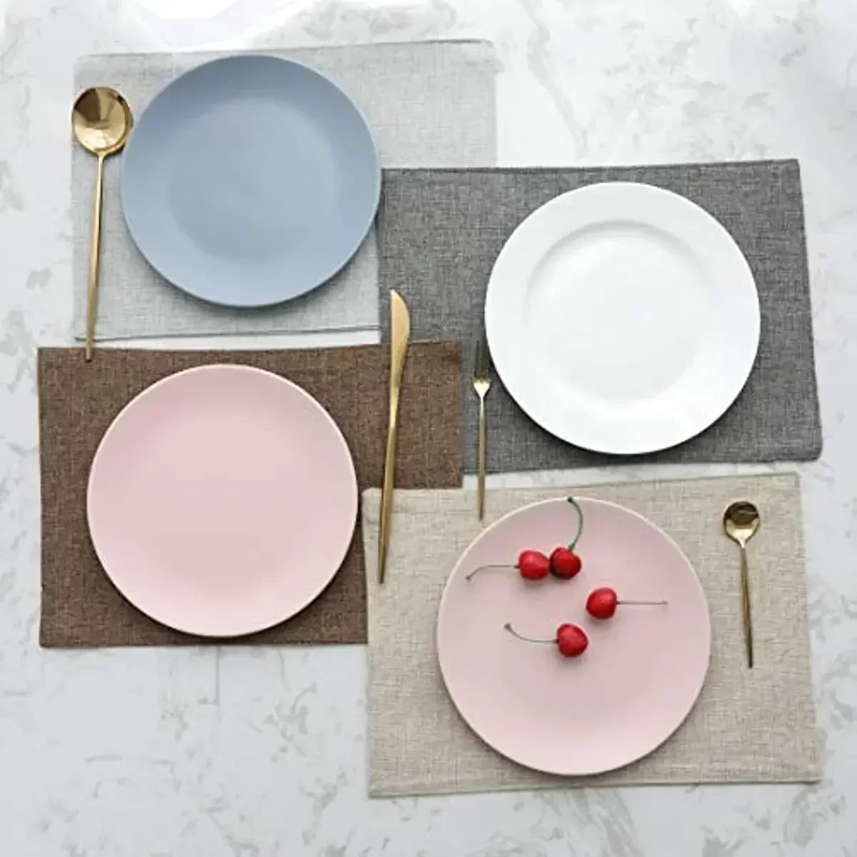 Heat-Resistant Linen Placemat, Light Fabric Table Mat, Kitchen Dining Decor, thumbnail 2