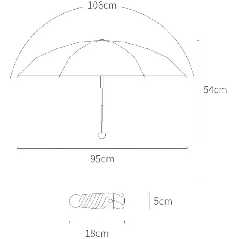 Compact Travel Mini Umbrella Uv Protection Umbrella 5 Fold Ultra Lightweight Sunshade Umbrellas Protable Manual thumbnail 2