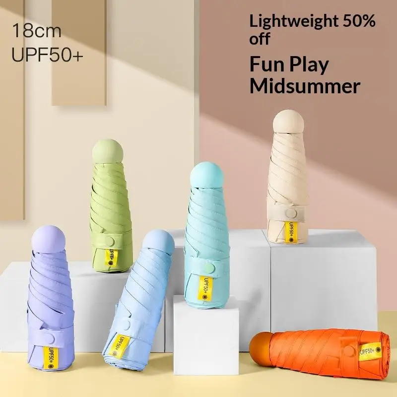 Compact Travel Mini Umbrella Uv Protection Umbrella 5 Fold Ultra Lightweight Sunshade Umbrellas Protable Manual thumbnail 6