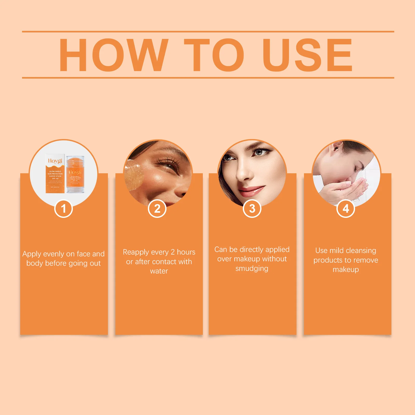HOYGI Vitamin E Facial Cream Stick Moisturizing Deep Hydration Sunscreen SPF40 Body Facial Sunblock Stick UV Protective Cream thumbnail 6