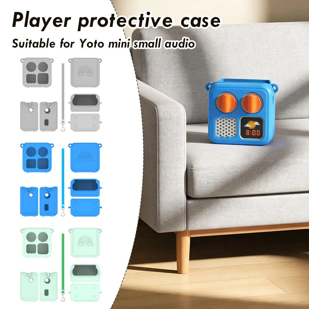 Silicone Protective Case for Yoto Mini Audio Player With Lanyard Card Slot Dustproof Shockproof Portable Storage Accessories thumbnail 2