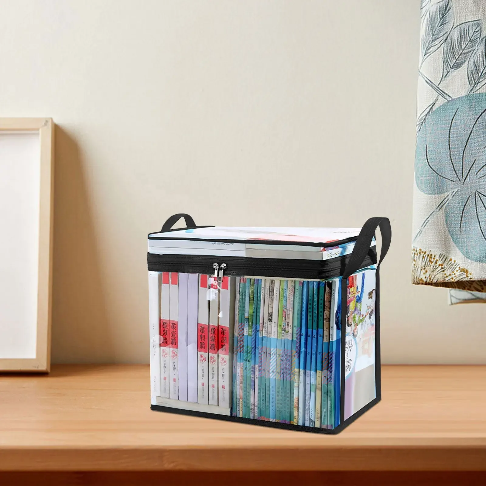 High Quality Transparent Clear PVC Book Storage Bag Dustproof Foldable Organizer with Handles for Books And Magazines