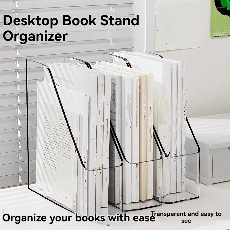 1pcSlant Opening Storage Box, Desktop Organizer, Transparent Storage Container, Desk Shelf, Storage Rack for Students and Office thumbnail 2