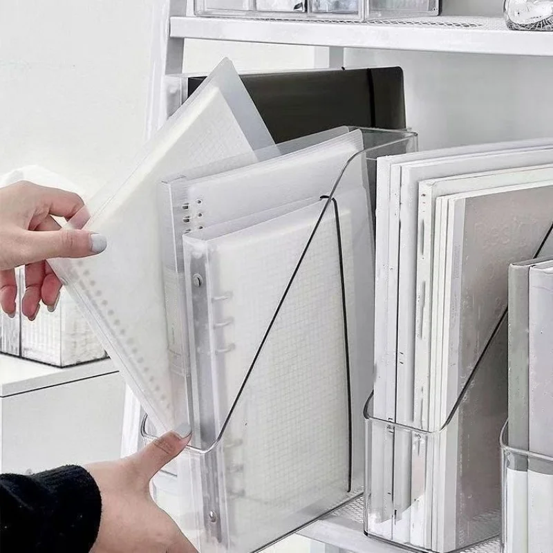 1pcSlant Opening Storage Box, Desktop Organizer, Transparent Storage Container, Desk Shelf, Storage Rack for Students and Office thumbnail 6