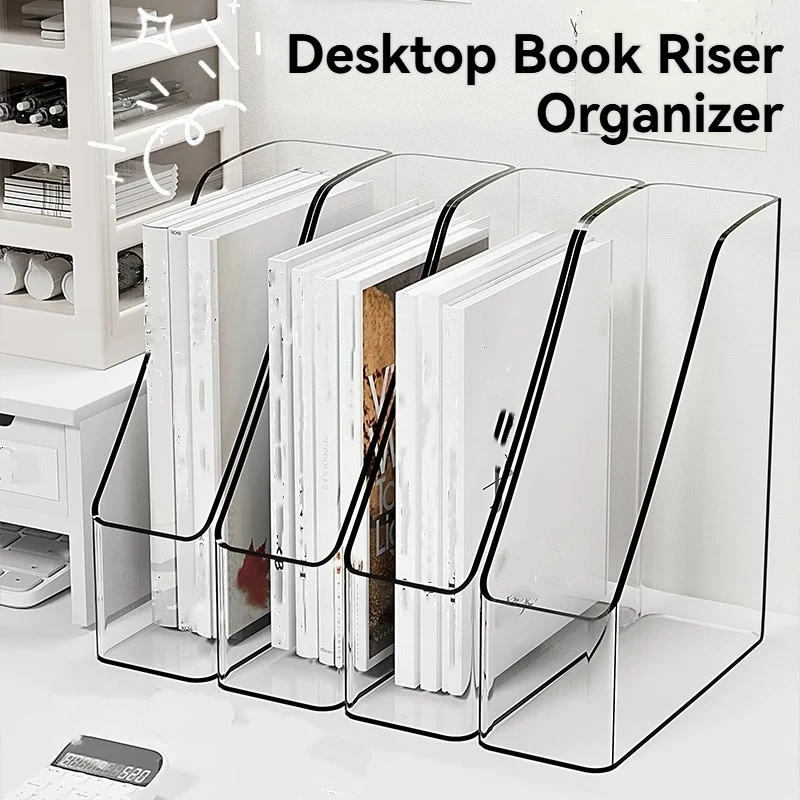 1pcSlant Opening Storage Box, Desktop Organizer, Transparent Storage Container, Desk Shelf, Storage Rack for Students and Office