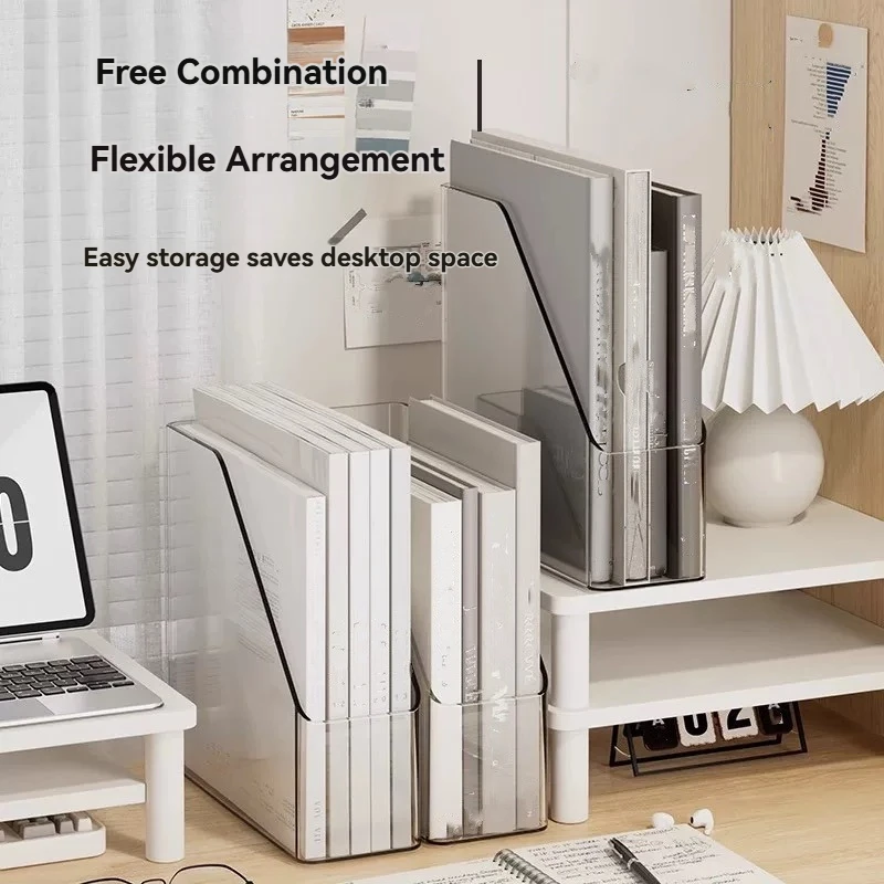 1pcSlant Opening Storage Box, Desktop Organizer, Transparent Storage Container, Desk Shelf, Storage Rack for Students and Office thumbnail 3