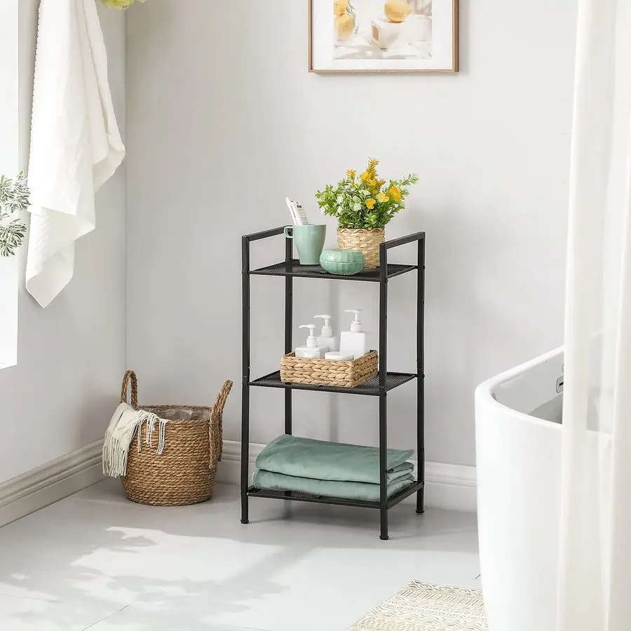 3Tier Storage Rack, Bathroom Shelf, Extendable Plant Stand with Adjustable Shelf, for Bathroom, Living Room, Balcony, Kitchen, thumbnail 5